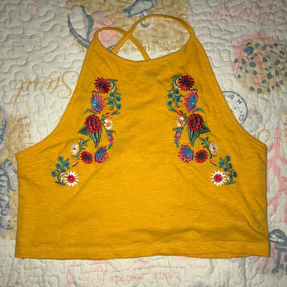 Yellow Floral Crop Top